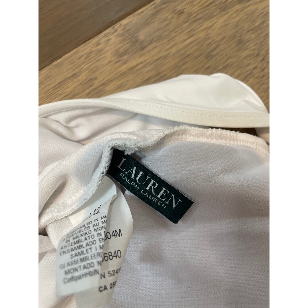 Ralph Lauren Cream One‑Piece Swimsuit Gold Zipper Detail Size 10 - Picture 3 of 8